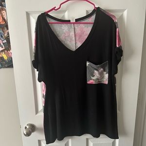 Black Floral Tee